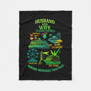 Husnd And Wife Matching Cruise Vacation Couple Fleece Blanket