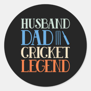 Husnd Dad Cricket Legend - Funny Cricket Player Co Classic Round Sticker