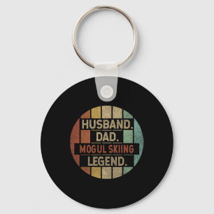 Husnd Dad Mogul Skiing Legend Vintage Key Ring