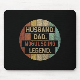 Husnd Dad Mogul Skiing Legend Vintage Mouse Mat