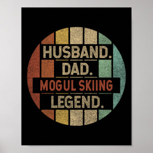Husnd Dad Mogul Skiing Legend Vintage Poster