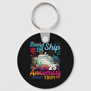 Husnd Wife 25th Marriage Anniversary Cruise Ship V Key Ring