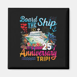 Husnd Wife 25th Marriage Anniversary Cruise Ship V Magnet