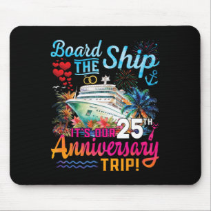 Husnd Wife 25th Marriage Anniversary Cruise Ship V Mouse Mat
