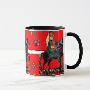Hussar on a Black Horse -Hungarian Style Folk Art Mug