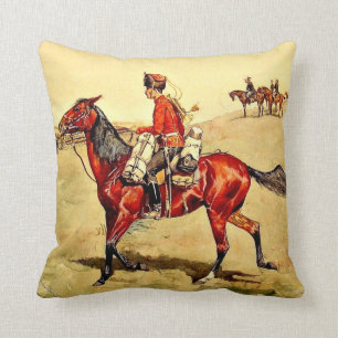 Hussar Russian Guard Corps, Remington painting Cushion