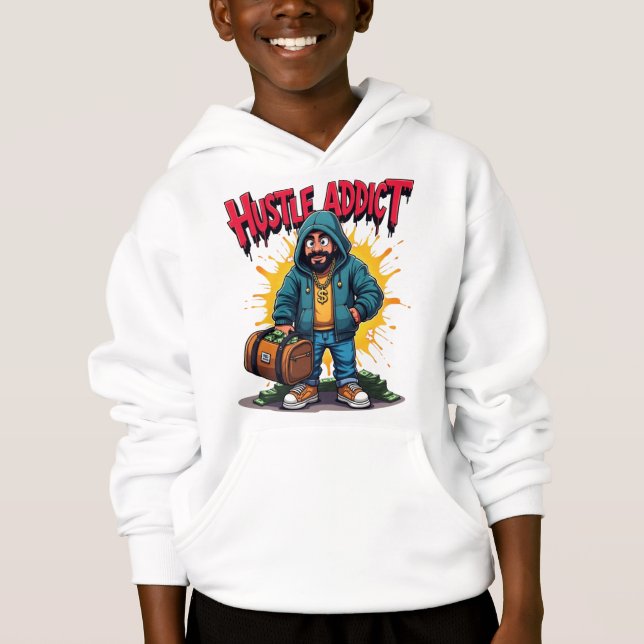 Hustle Addict Money Bag Streetwear T-Shirt (Front)