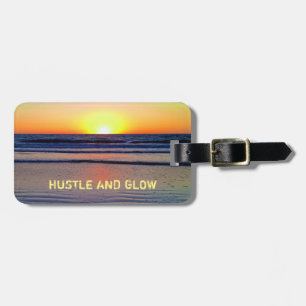 Hustle and Glow Sunset Vibes Luggage Tag