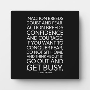 Hustle and Success Motivation - Inaction vs Action Plaque