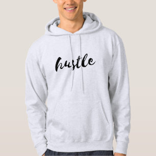 Hustle black font men's hoodie