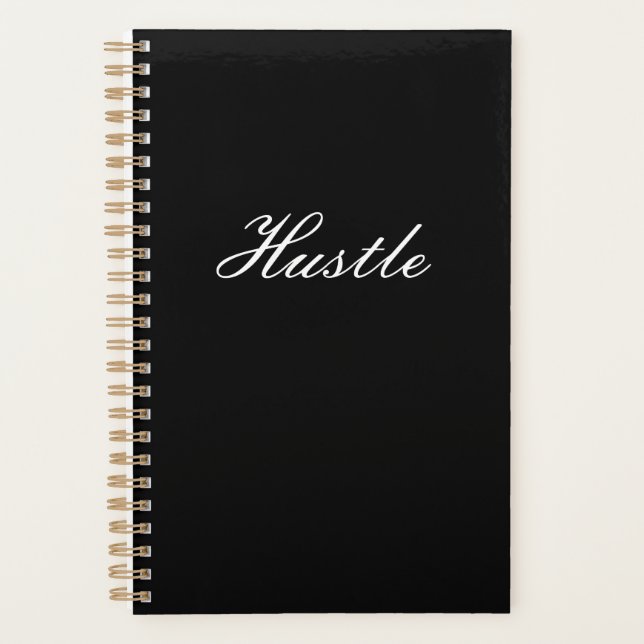 Hustle Black Modern Planner (Front)