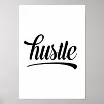 Hustle – Black & White Motivational Typography