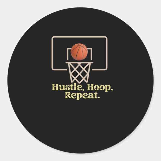 Hustle  classic round sticker (Front)