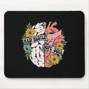 Hustle Drug Soul Floral Brain Mental Health Awaren Mouse Mat