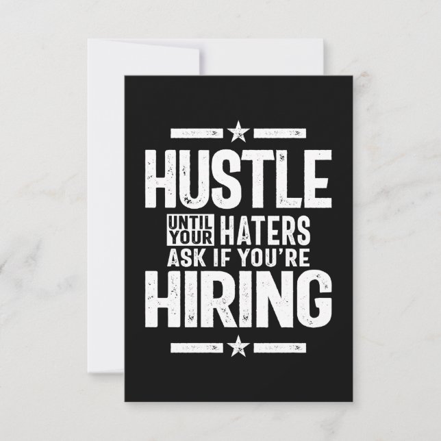 Hustle Entrepreneur Shirt Hustle Until Your Haters RSVP Card (Front)