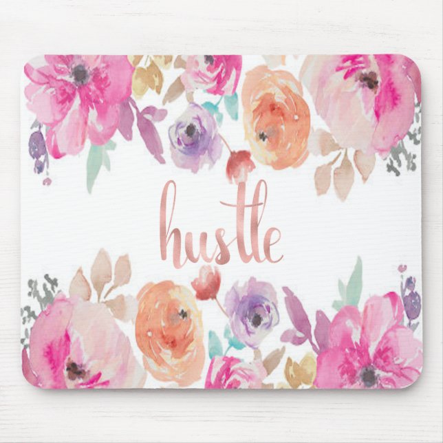 Hustle Floral Mouse Mat (Front)