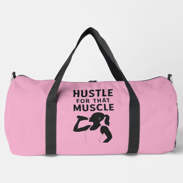 Hustle for That Muscle – Motivational Gym Bag  (Front)