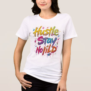 "Hustle Hard Graffiti T-Shirt – Bold Urban Street Tri-Blend Shirt