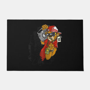 Hustle Hard Hip Hop Teddy Bear Gangster Rap Doormat