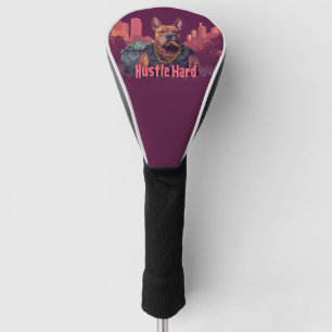 Hustle Hard -  Pitbull Dog with Money and Cigar Golf Head Cover