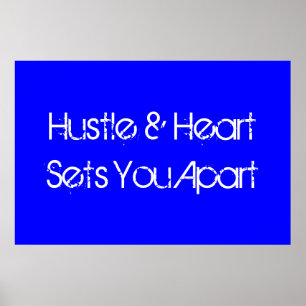 Hustle & Heart Sports Motivational Poster