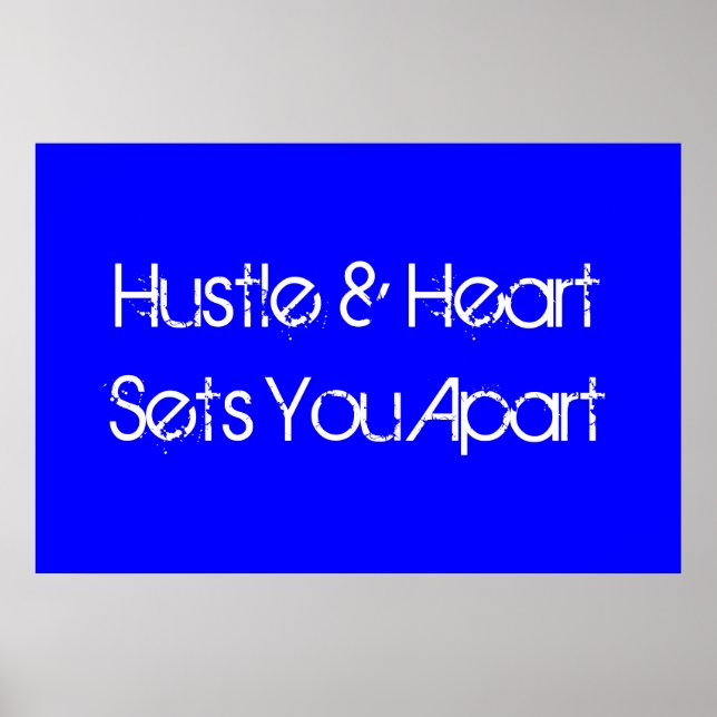 Hustle & Heart Sports Motivational Poster (Front)