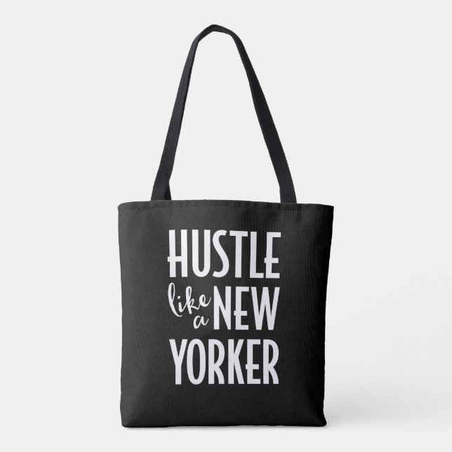 Hustle like a New Yorker tote bag (Back)