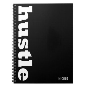 HUSTLE Personalised Inspirational Work Office Notebook