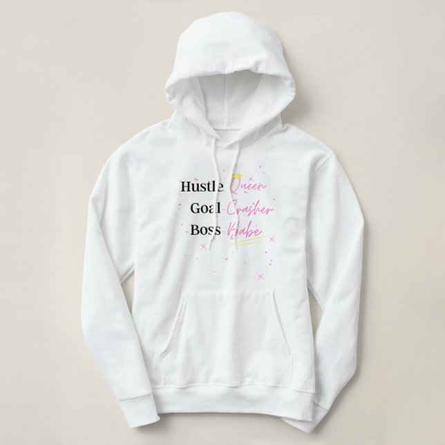 "Hustle Queen" Basic Hooded Sweatshirt (Design Front)