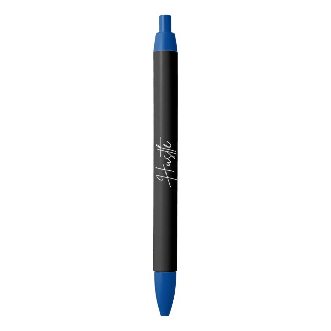 Hustle Quote Pen – Minimal Black and White Text (Front Vertical)
