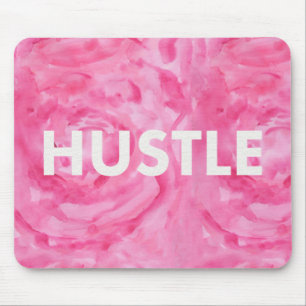 Hustle Rose Watercolor Modern Typography Mousepad