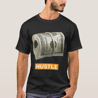 Hustle T-Shirt bank-roll money wad 100 dollar bill