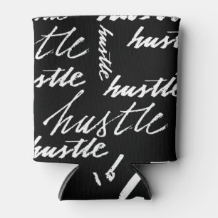 Hustle Text: Grunge Music Pattern. Can Cooler