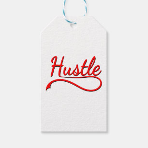 Hustle Typography Art Gift Tags