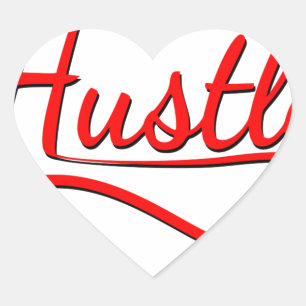 Hustle Typography Art Heart Sticker