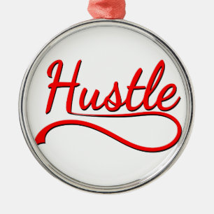 Hustle Typography Art Metal Tree Decoration