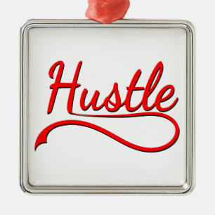 Hustle Typography Art Metal Tree Decoration