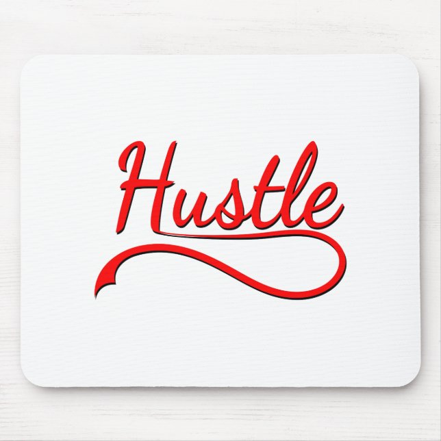 Hustle Typography Art Mouse Mat (Front)