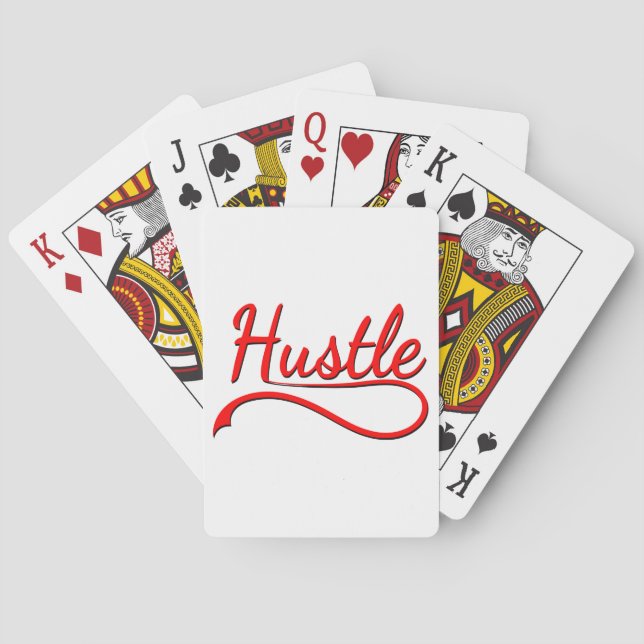 Hustle Typography Art Playing Cards (Back)