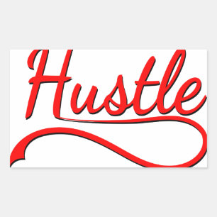Hustle Typography Art Rectangular Sticker