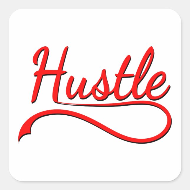Hustle Typography Art Square Sticker (Front)