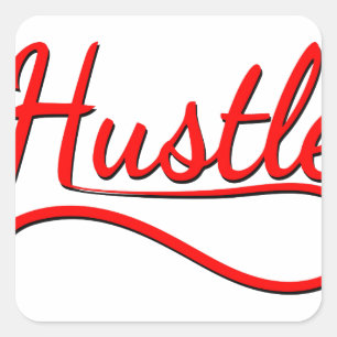 Hustle Typography Art Square Sticker