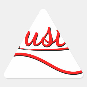 Hustle Typography Art Triangle Sticker