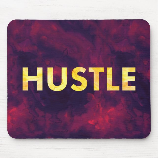 Hustle Watercolor Modern Typography Mousepad (Front)