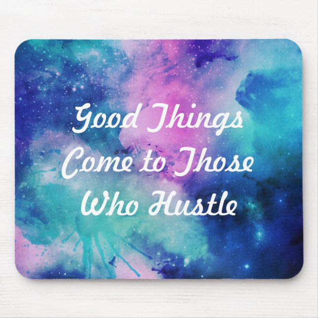 Hustle watercolor star galaxy mouse pad (Front)