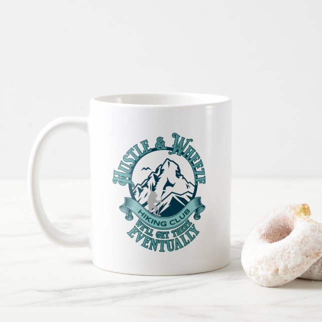 Hustle & Wheeze Hiking Club  Coffee Mug (With Donut)