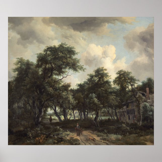 Hut among Trees - Meindert Hobbema Fine Art Poster (Front)