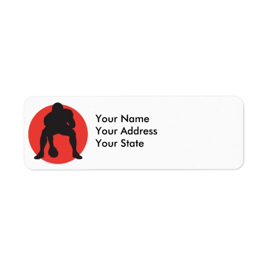 hut hut quarterback football silhouette design return address label