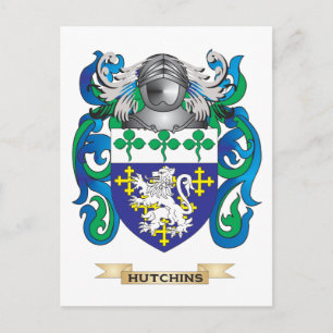 Hutchins Coat of Arms (Family Crest) Postcard
