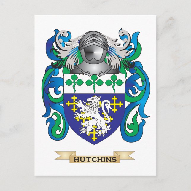 Hutchins Coat of Arms (Family Crest) Postcard (Front)